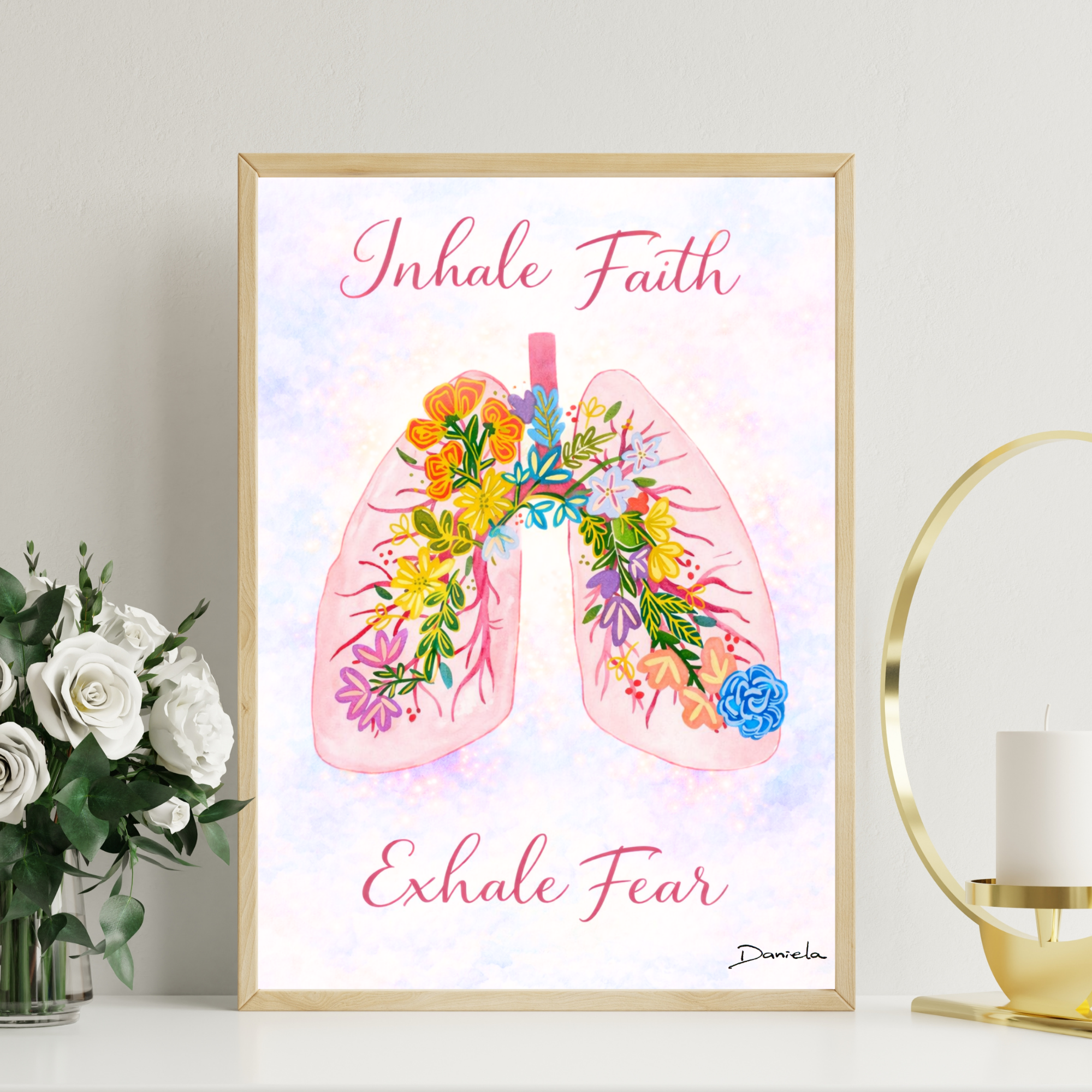 Inhale Faith, Exhale Fear Art Print