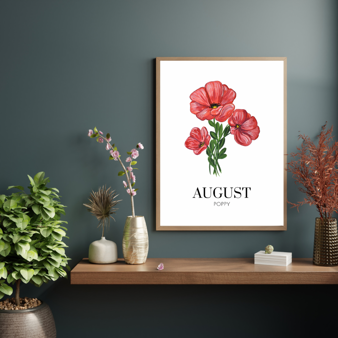 August Poppy art print