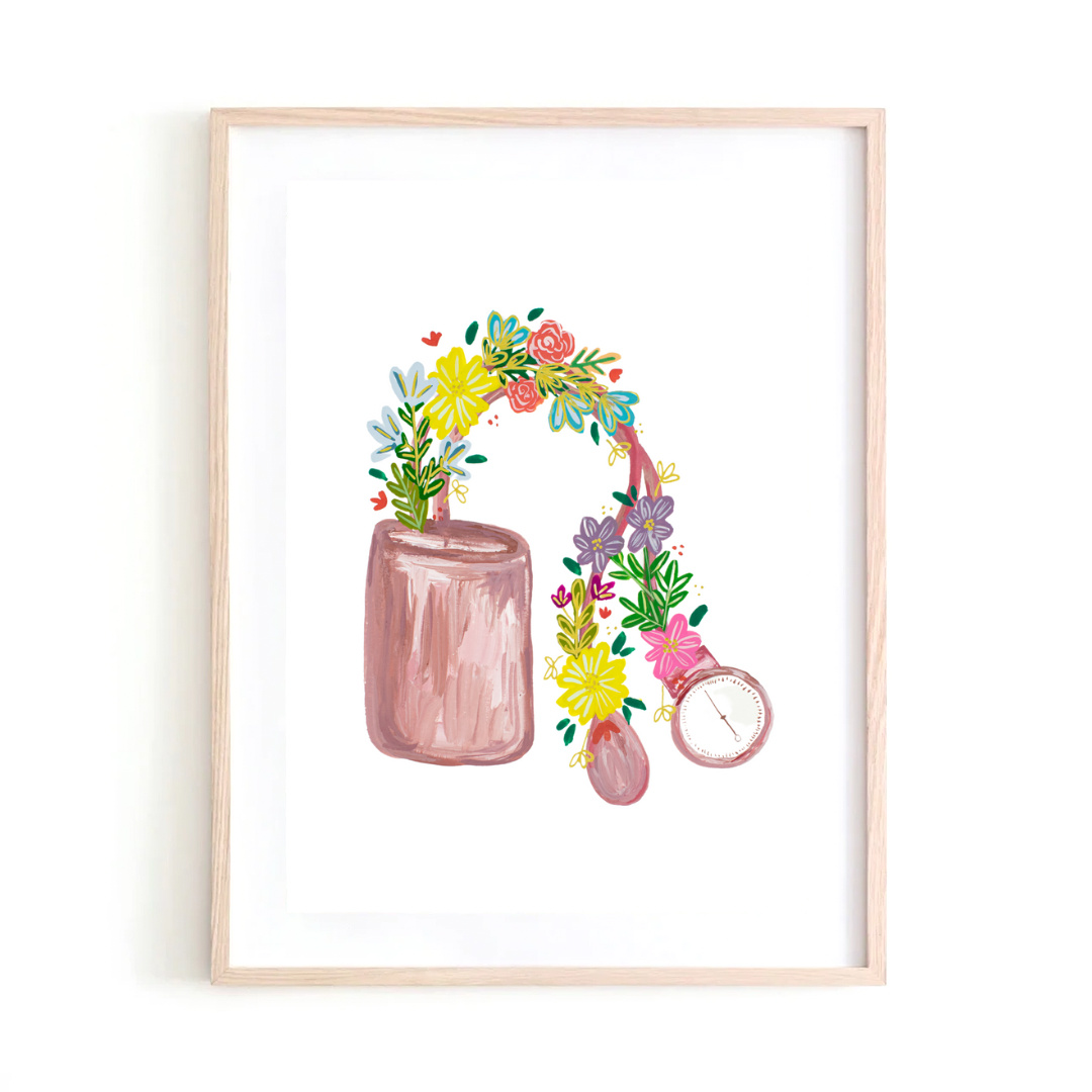 Tensiometer & Flowers art print