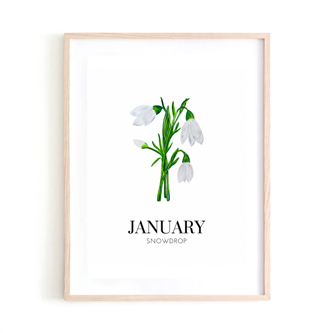 January Snowdrop art print