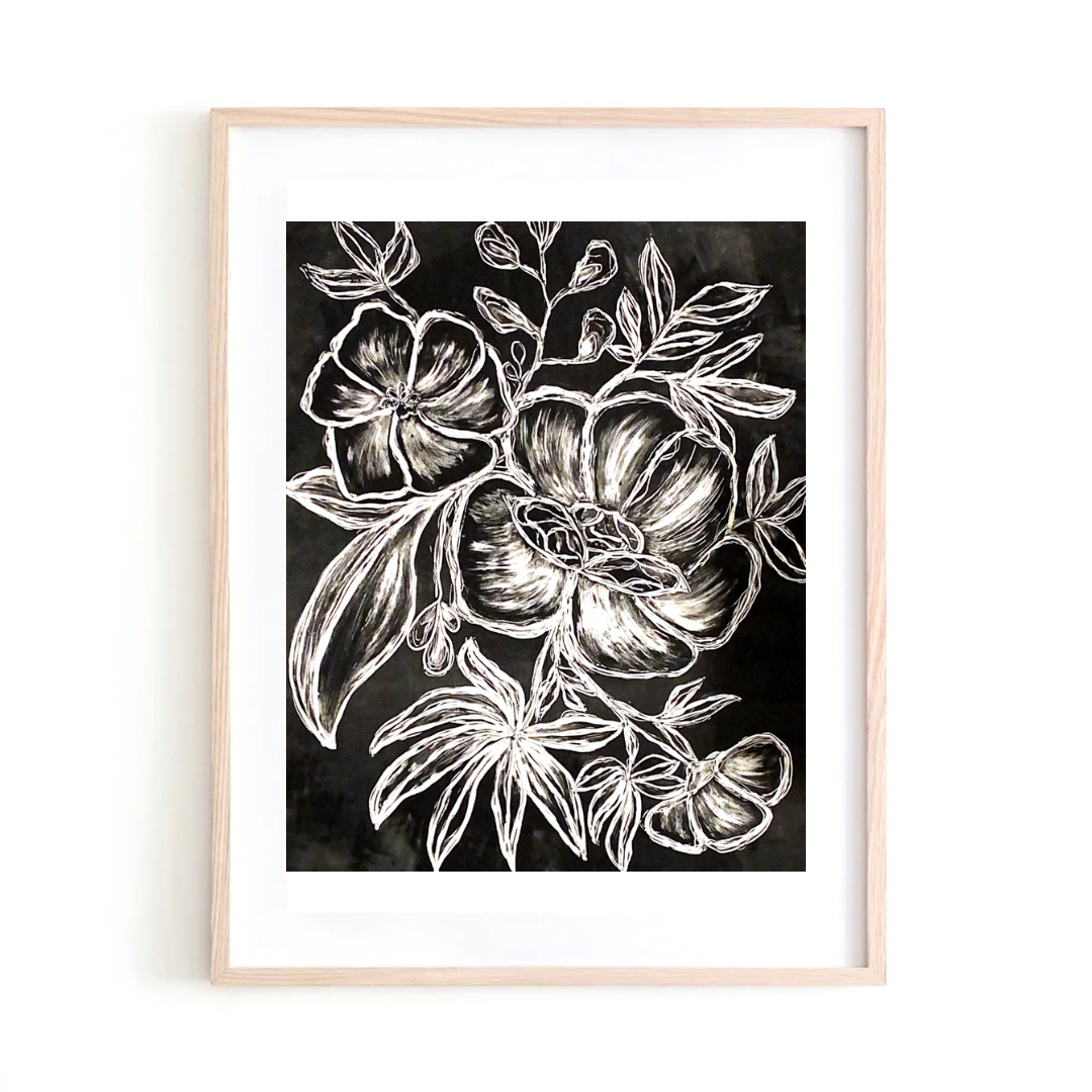 Printmaking Flowers l art print