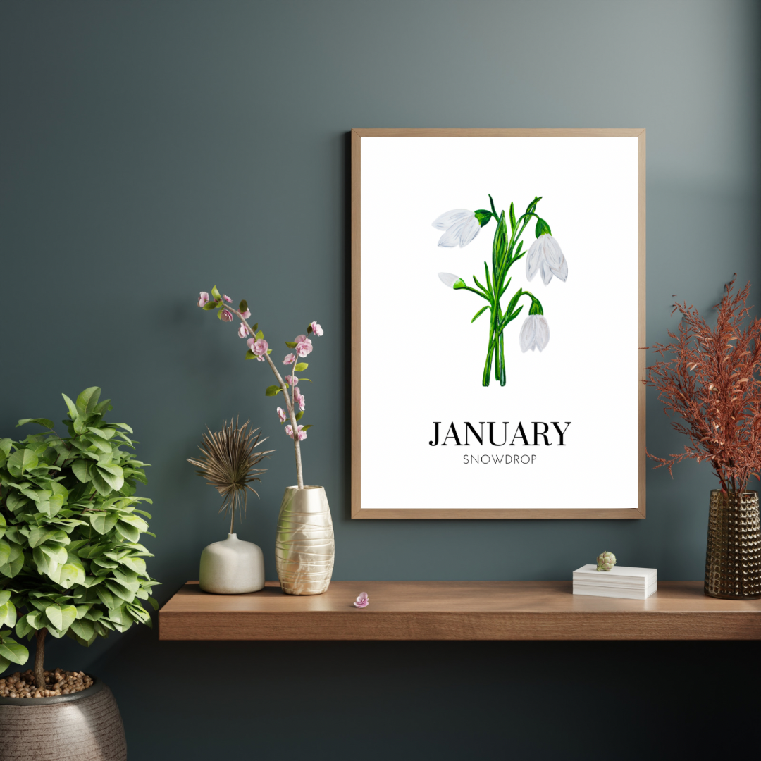 January Snowdrop art print