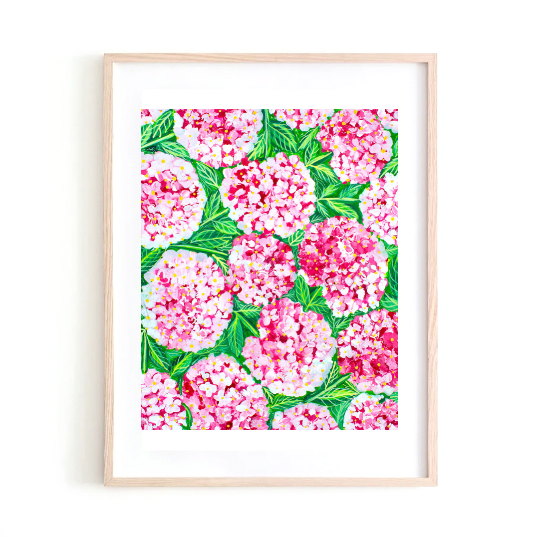 Red Hydrangea art print