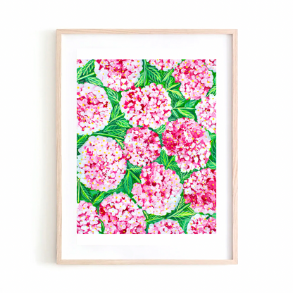 Red Hydrangea art print