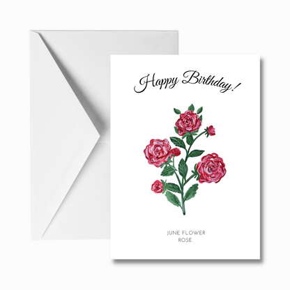 Happy Birthday Flowers Greeting Card (12-designs)