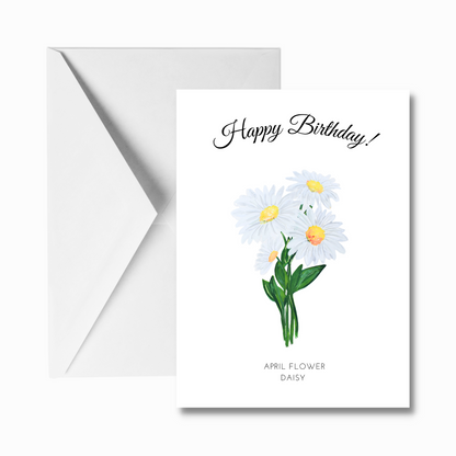 Happy Birthday Flowers Greeting Card (12-designs)