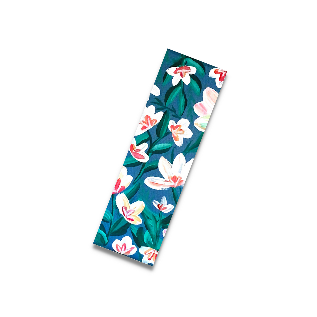 White Flowers with Blue Bookmark