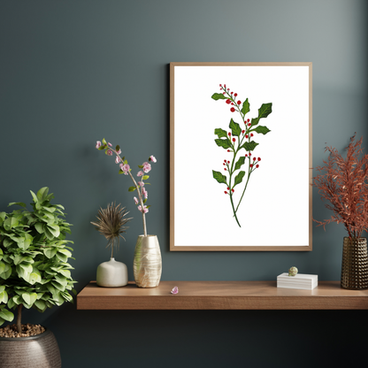 Holly Berry art print