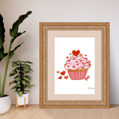 Valentine Cupcake Art Print
