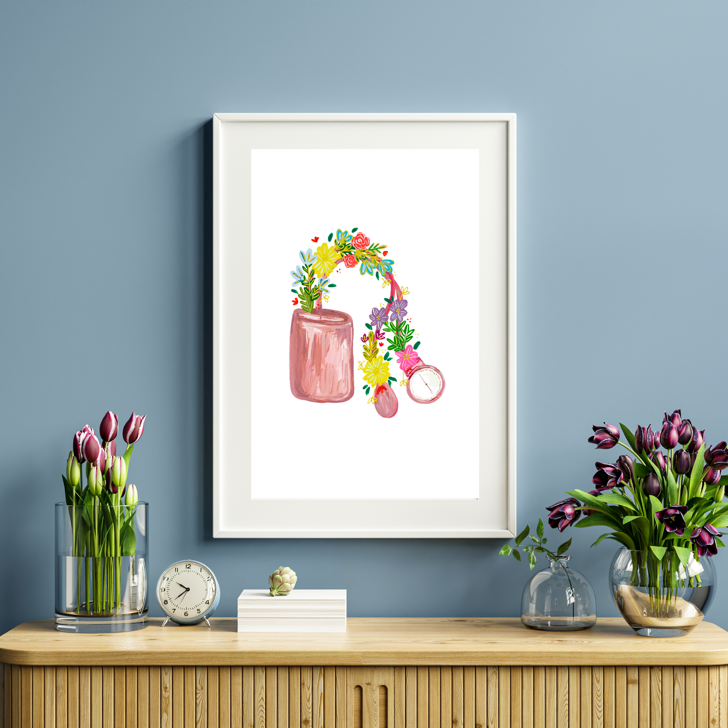 Tensiometer &amp; Flowers art print