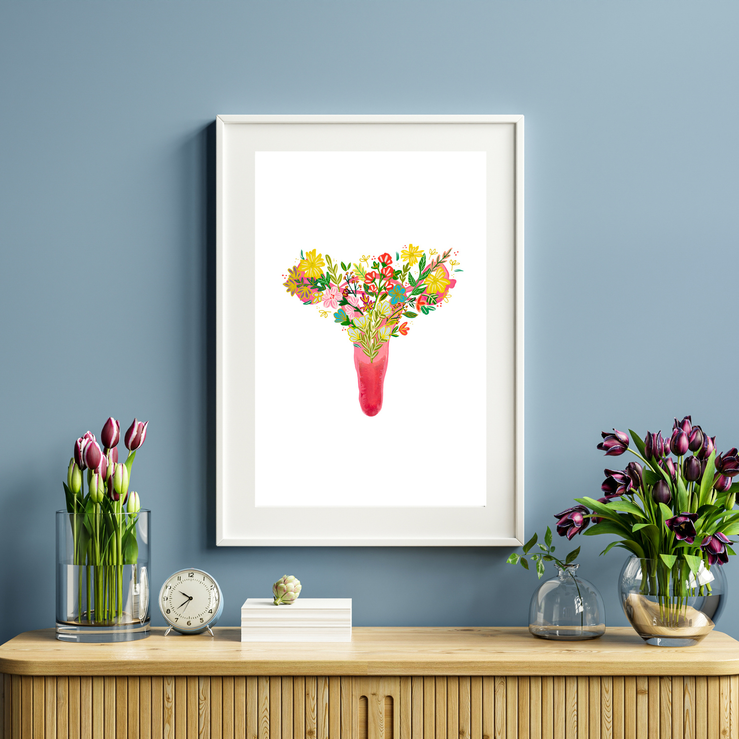 Uterus &amp; Flowers art print