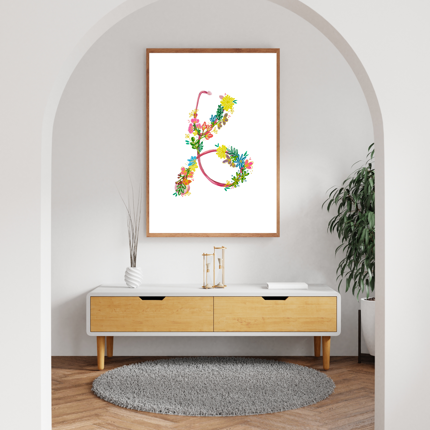 Stethoscope &amp; Flowers art print