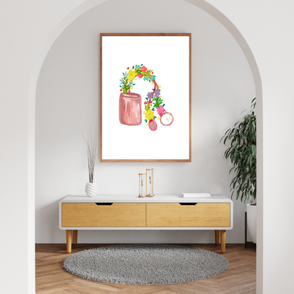 Tensiometer &amp; Flowers art print