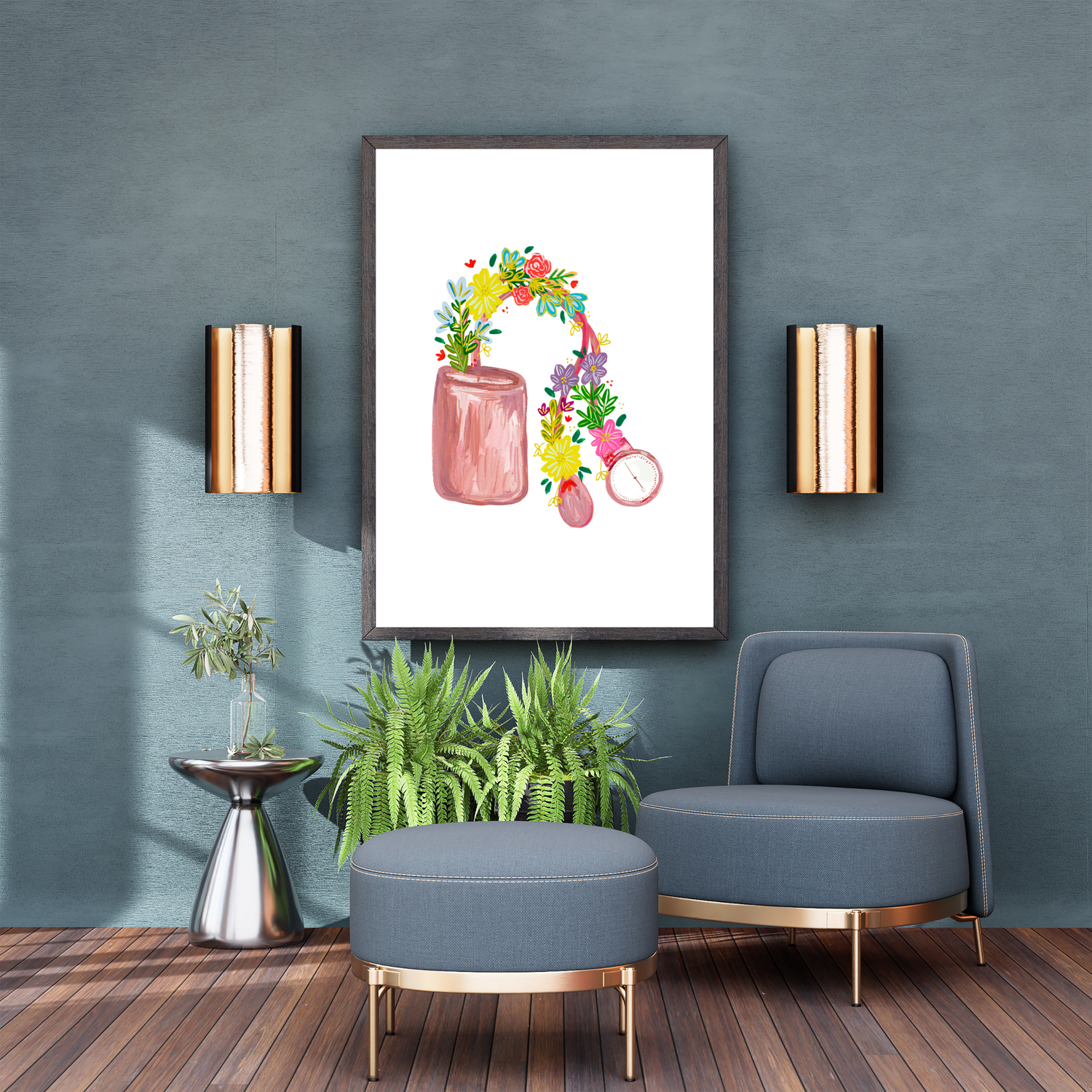 Tensiometer &amp; Flowers art print