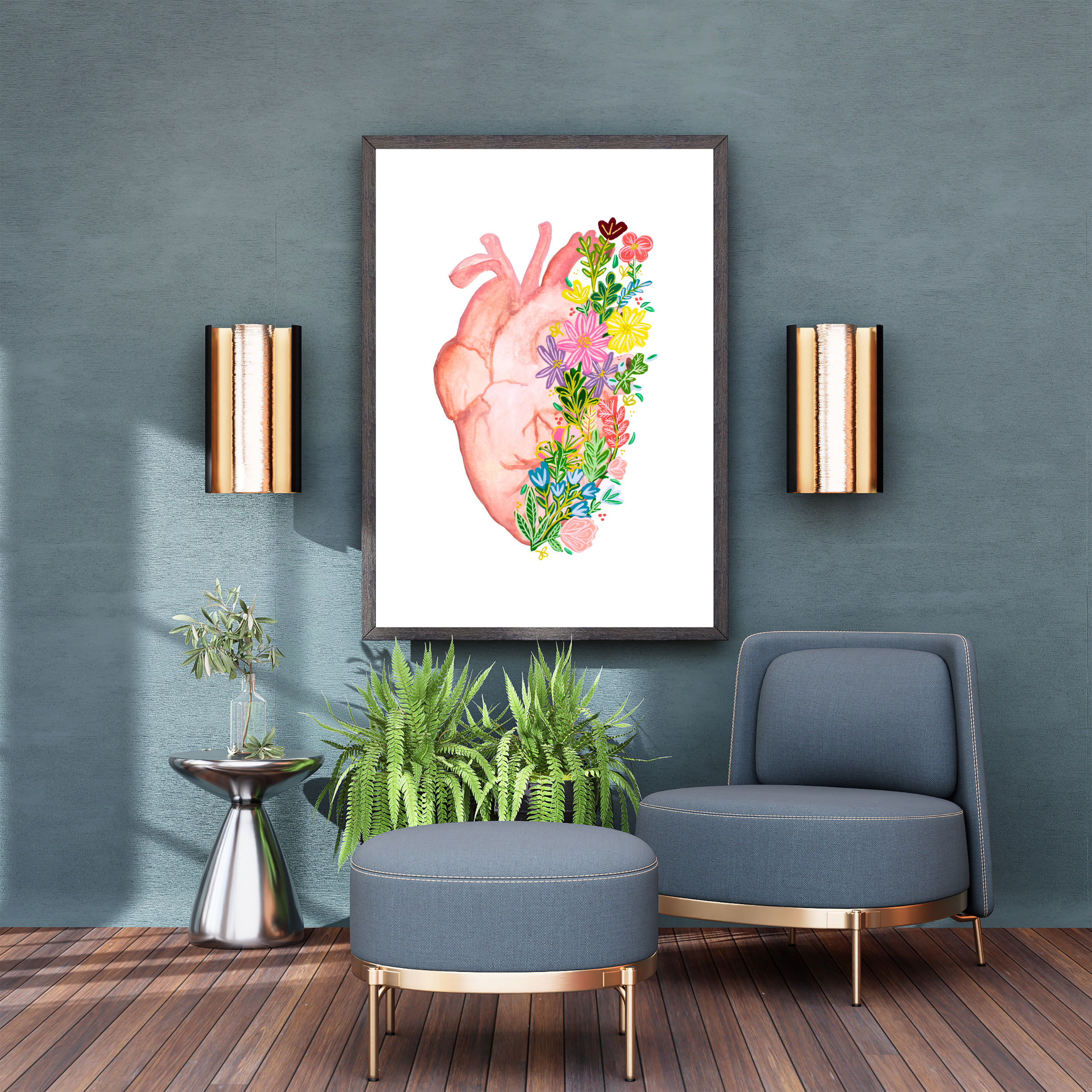 Heart art print