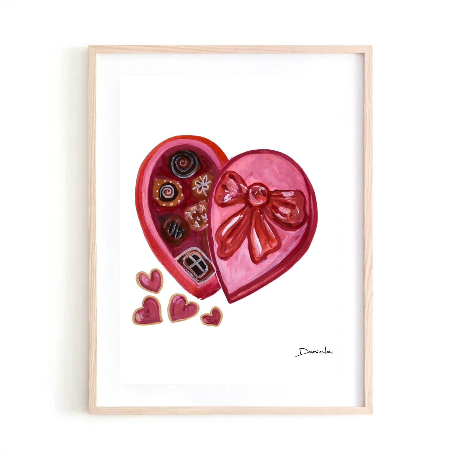 Chocolate Heart Box Art Print