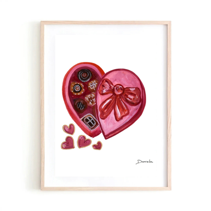 Chocolate Heart Box Art Print