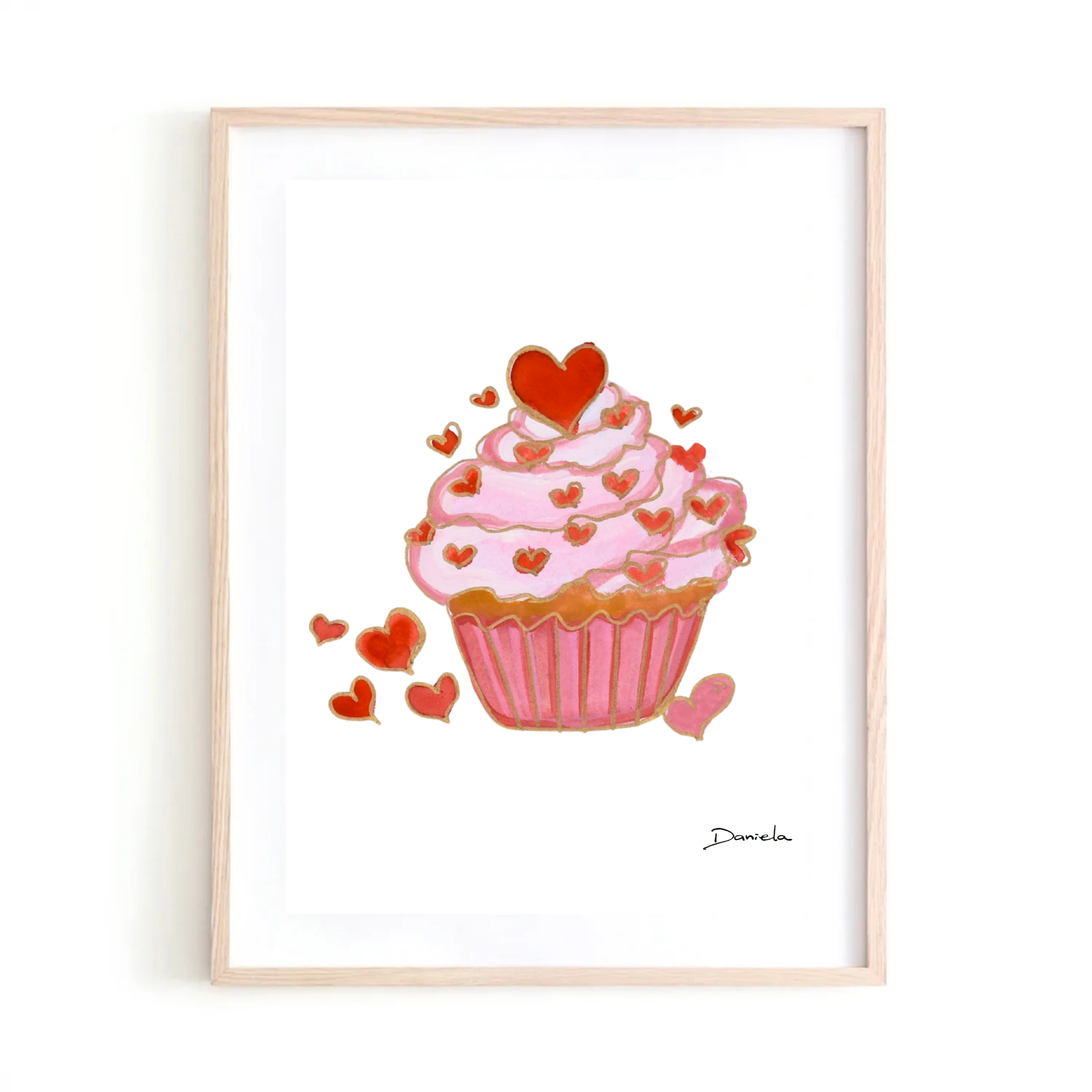 Valentine Cupcake Art Print
