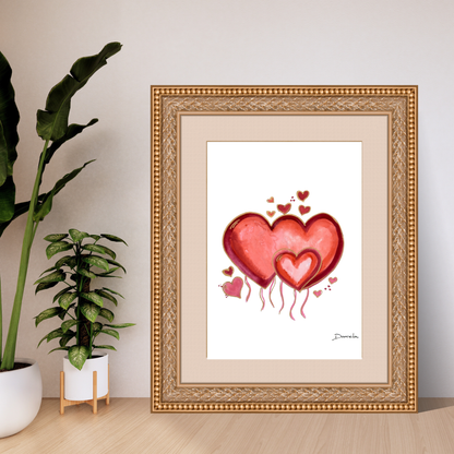 Heart Balloons Art Print