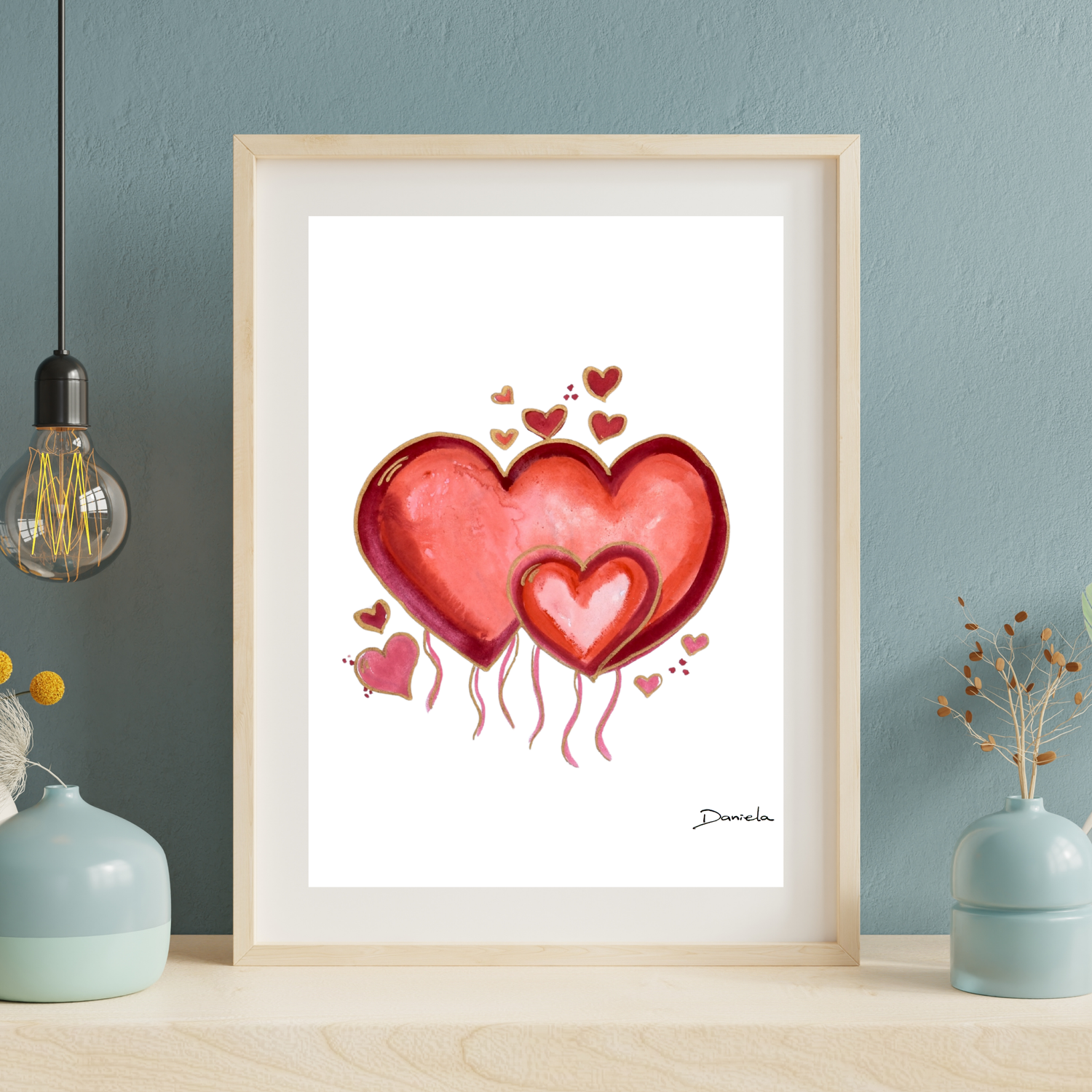 Heart Balloons Art Print