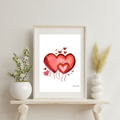 Heart Balloons Art Print
