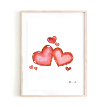 Double Hearts Art Print