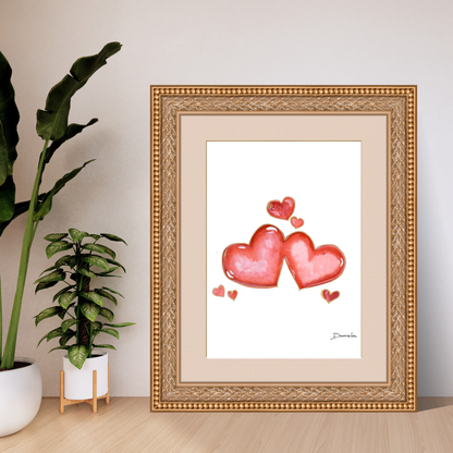 Double Hearts Art Print