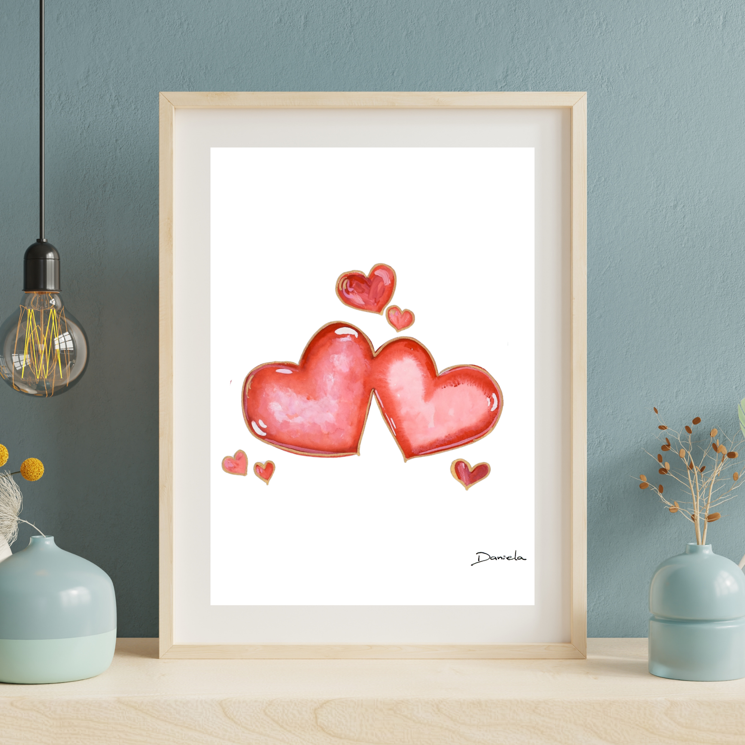 Double Hearts Art Print