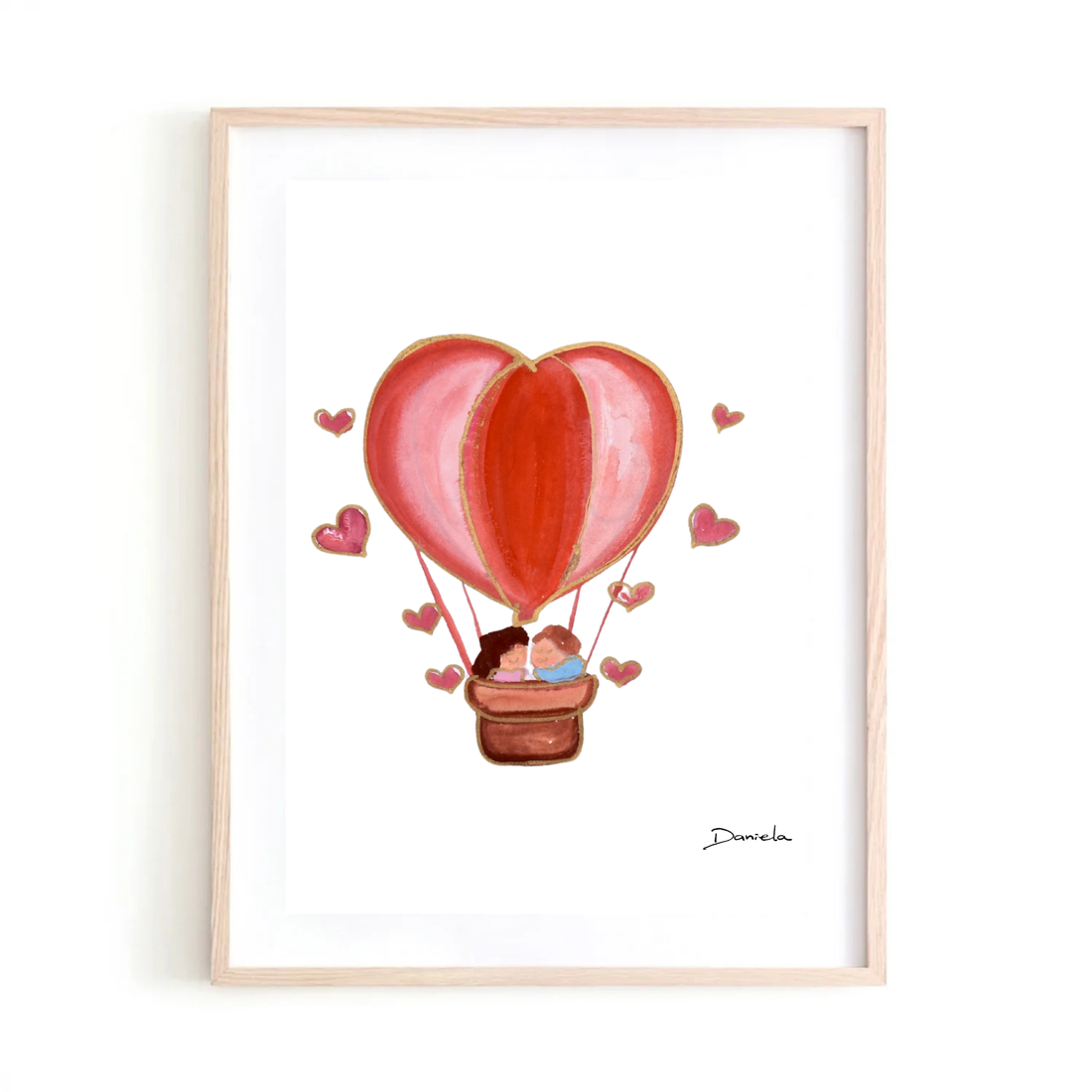 Heart Air Balloon Art Print