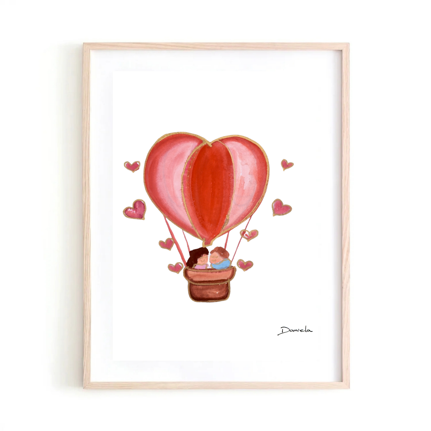 Heart Air Balloon Art Print