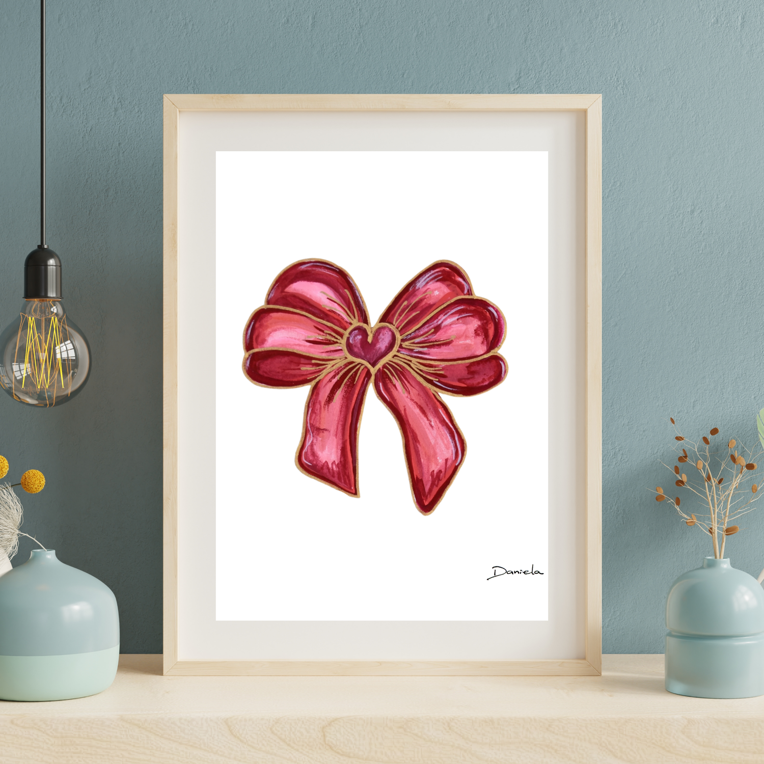 Ribbon Heart Art Print