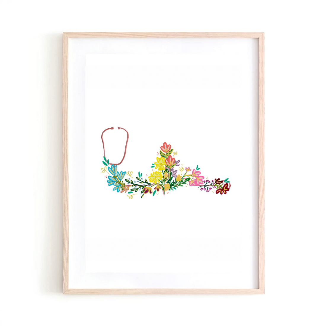 Stethoscope and Ekg art print