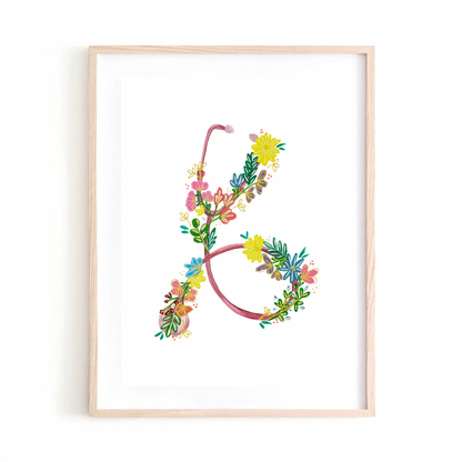 Stethoscope &amp; Flowers art print