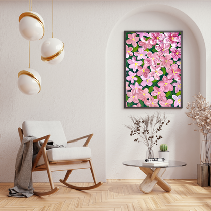 Azalea Pink Flowers art print