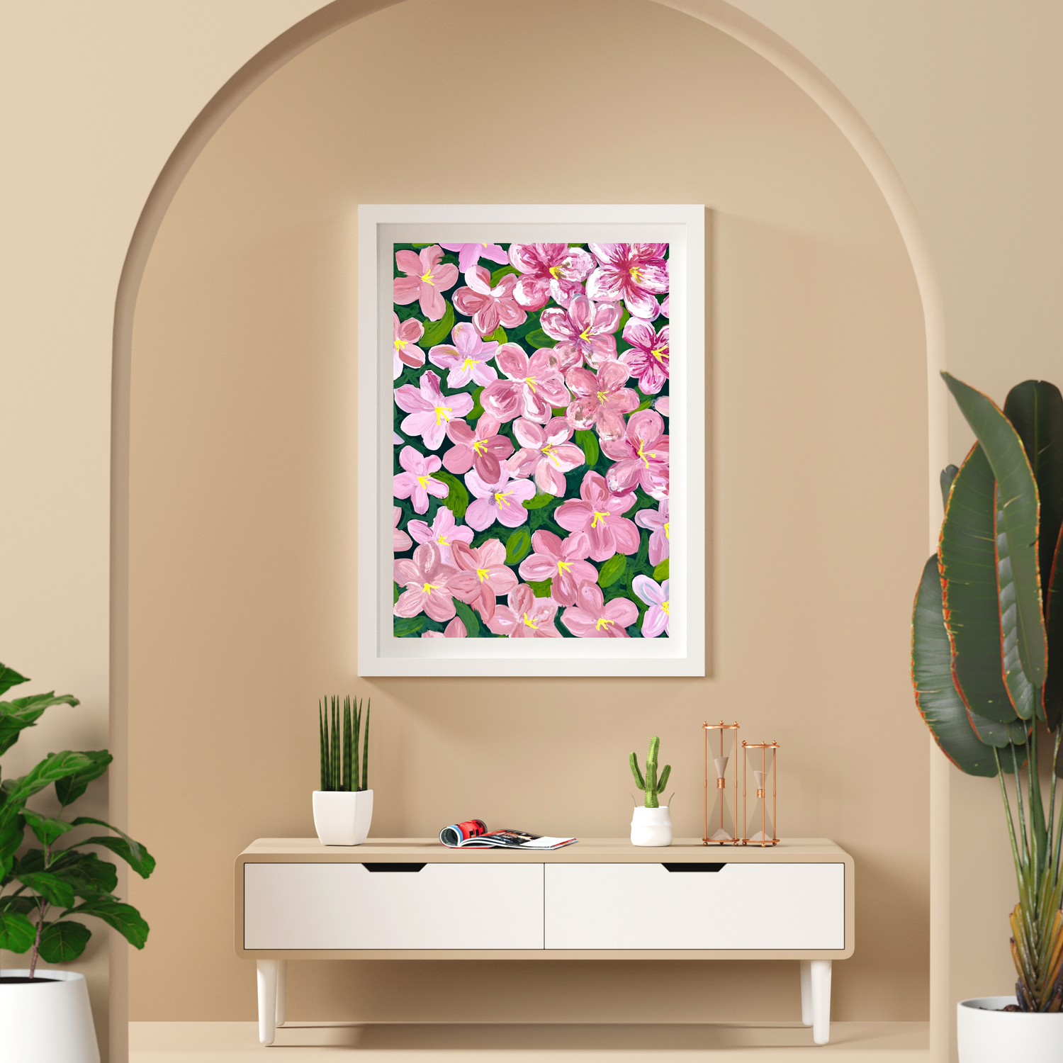 Azalea Pink Flowers art print