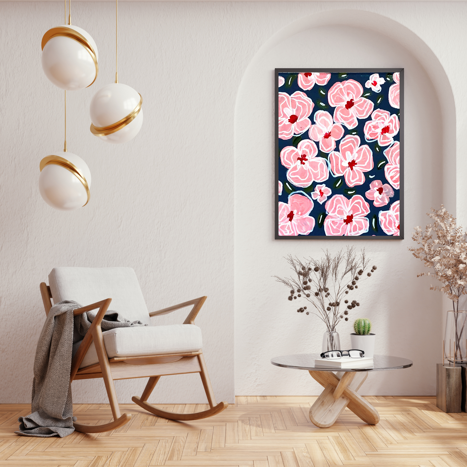 Light pink Flowers art print