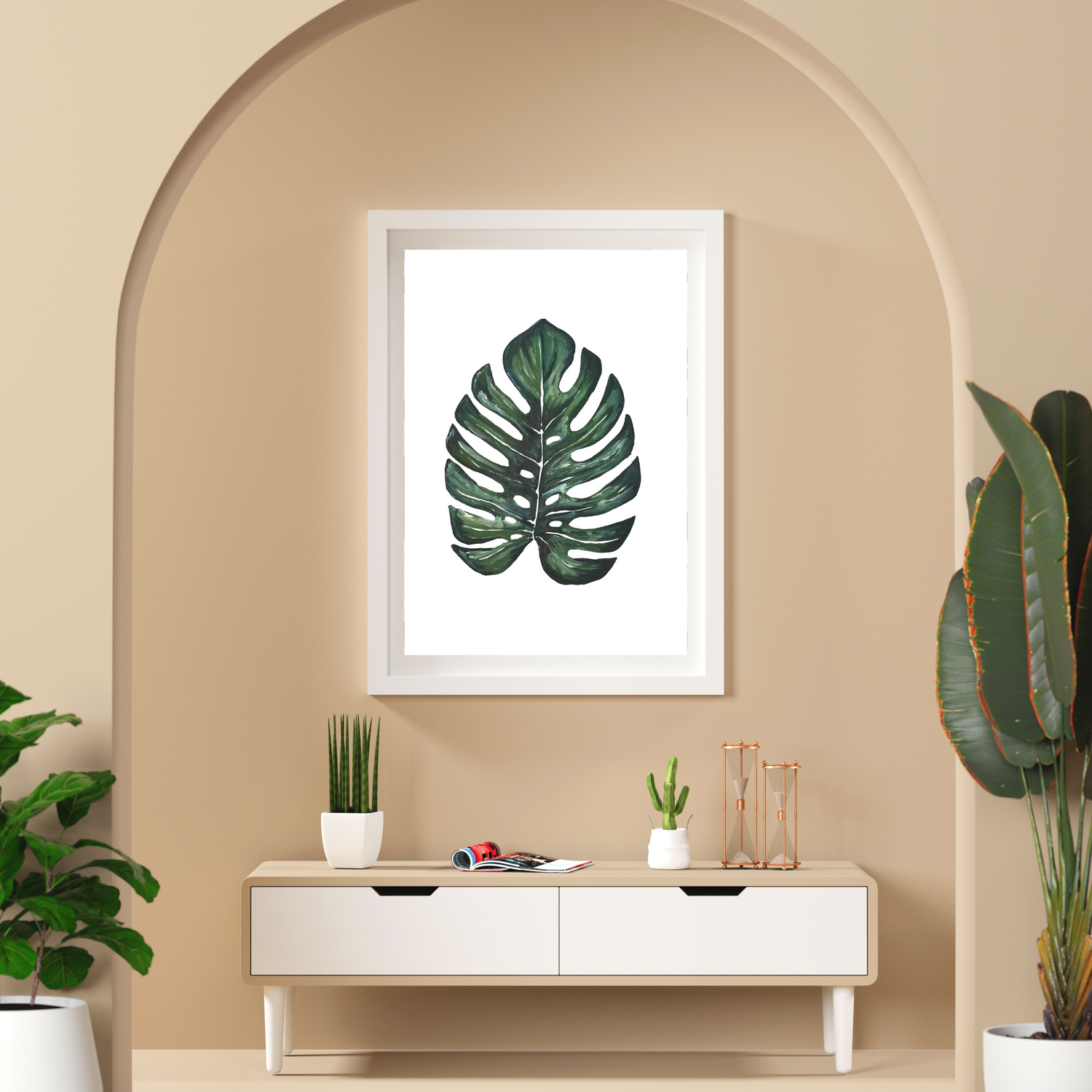 Oil Monstera art print