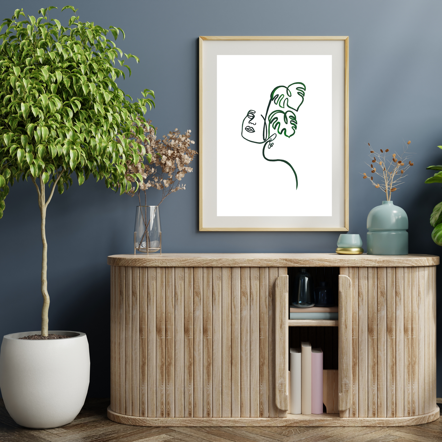 Monstera Face art print