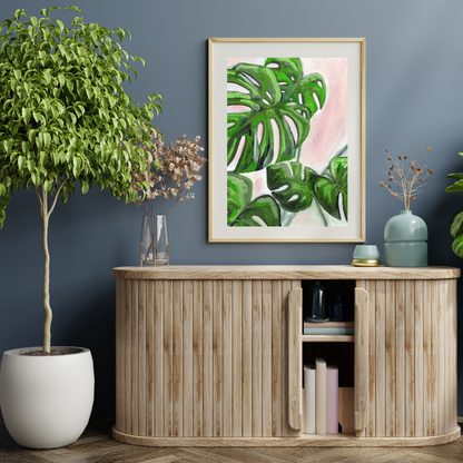 Monstera on oil art print