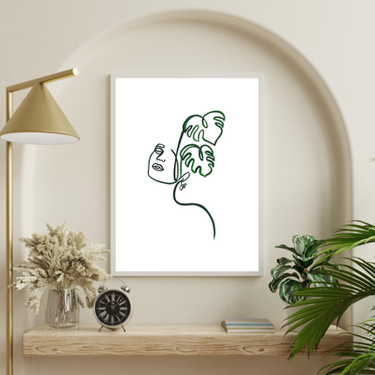 Monstera Face art print