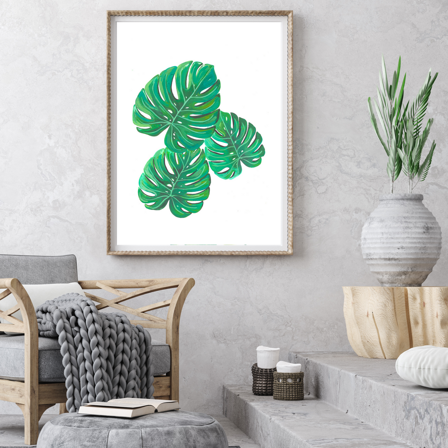 Monstera Trio art print