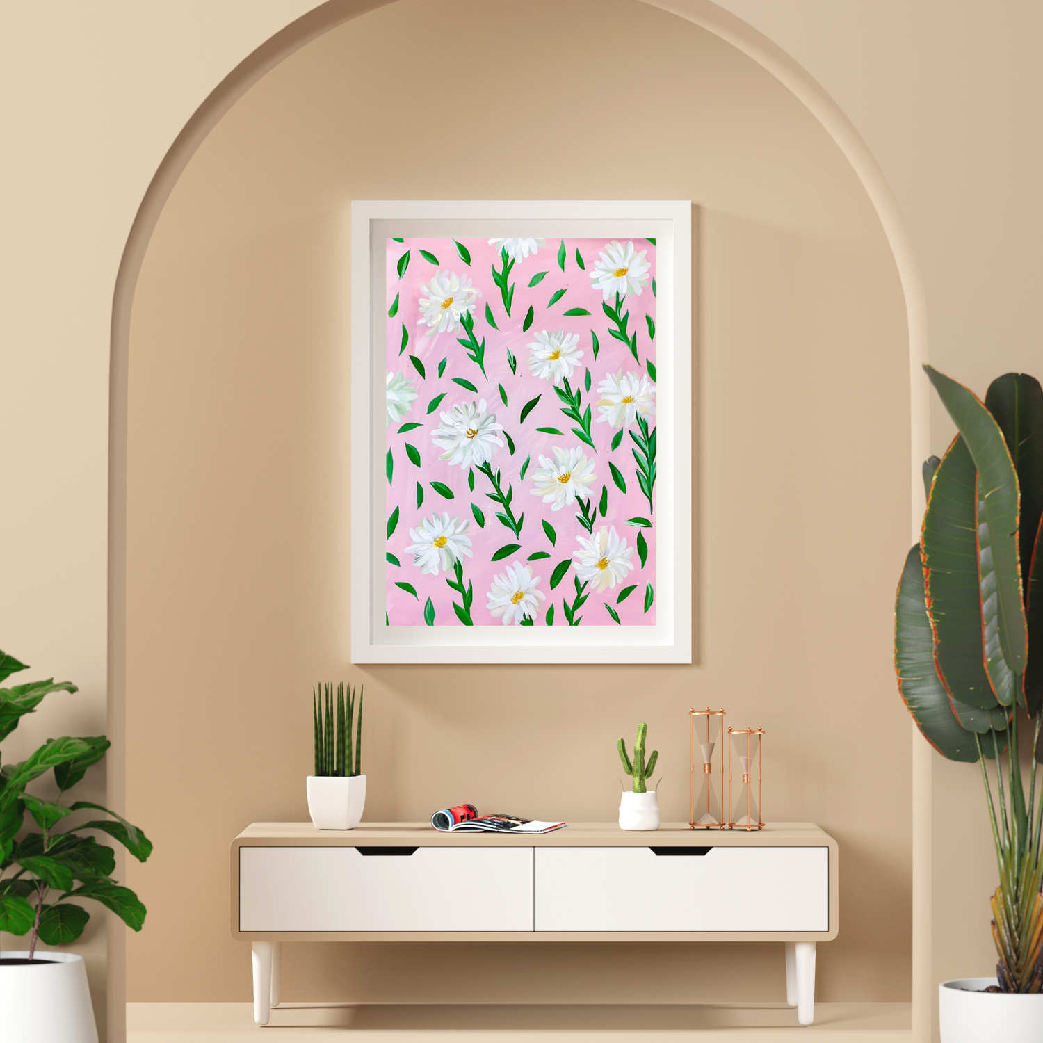 White Flowers art print