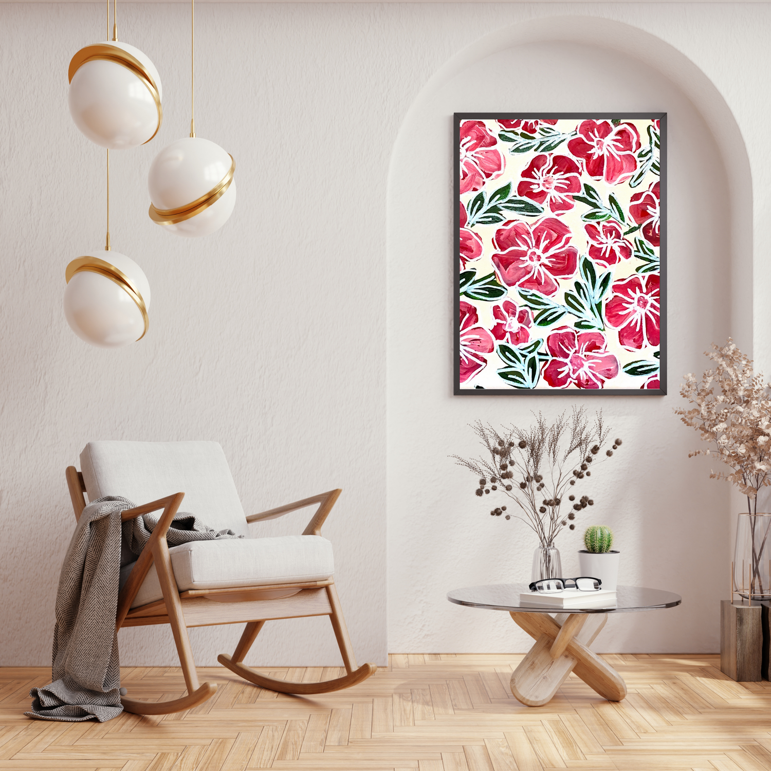 Bright Pink Flowers art print