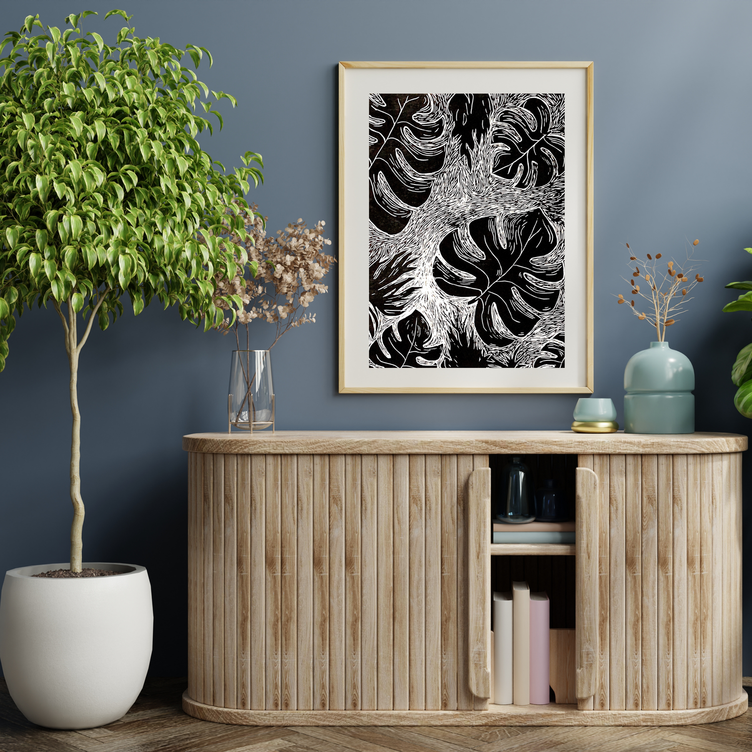 Printmaking Monstera art print