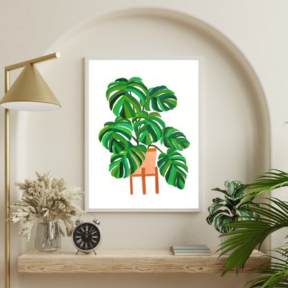 Monstera plant ll art print