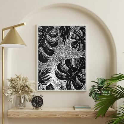 Printmaking Monstera art print