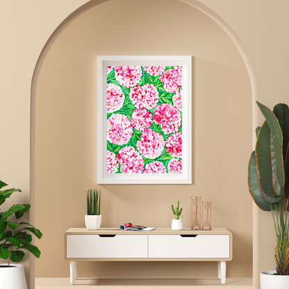 Red Hydrangea art print