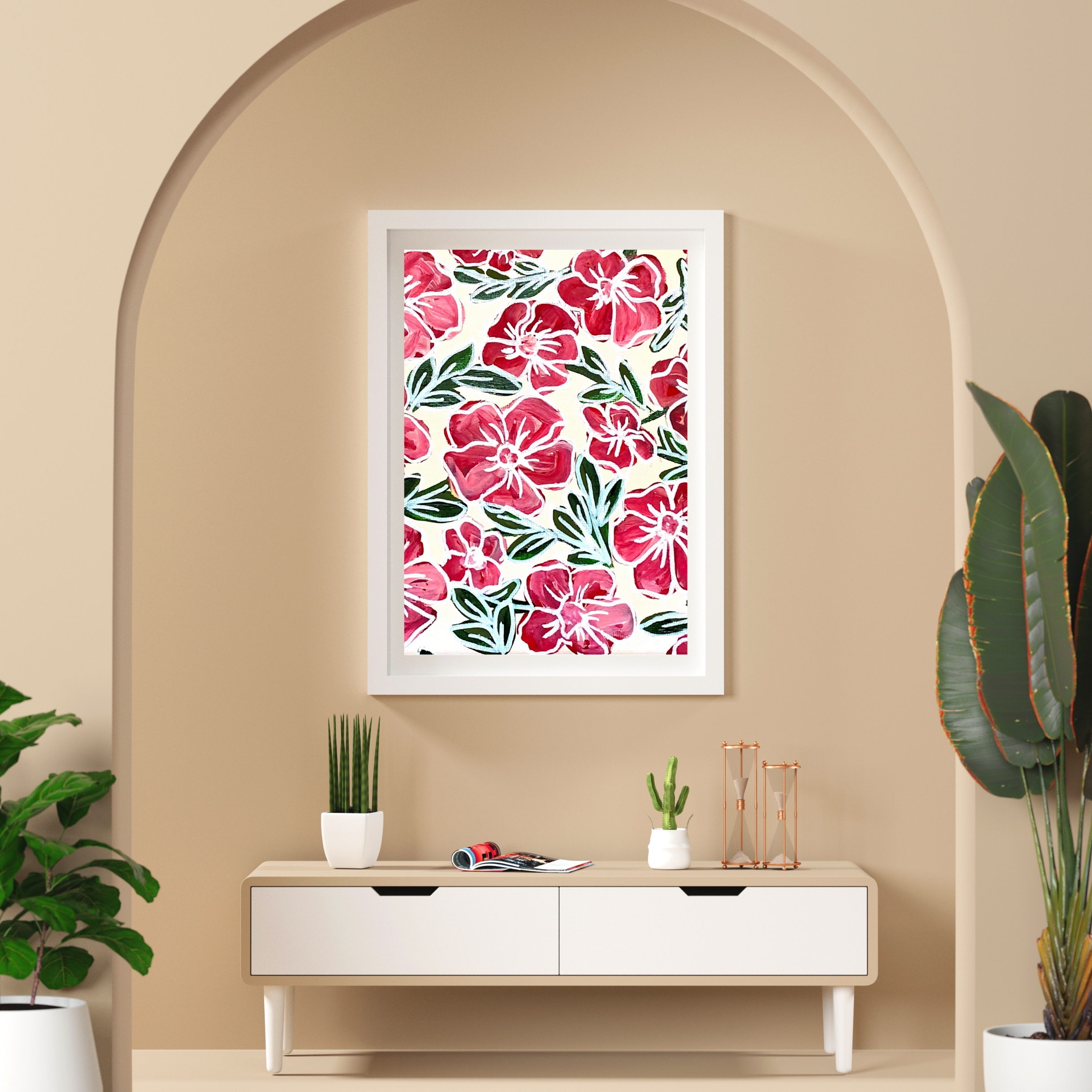 Bright Pink Flowers art print