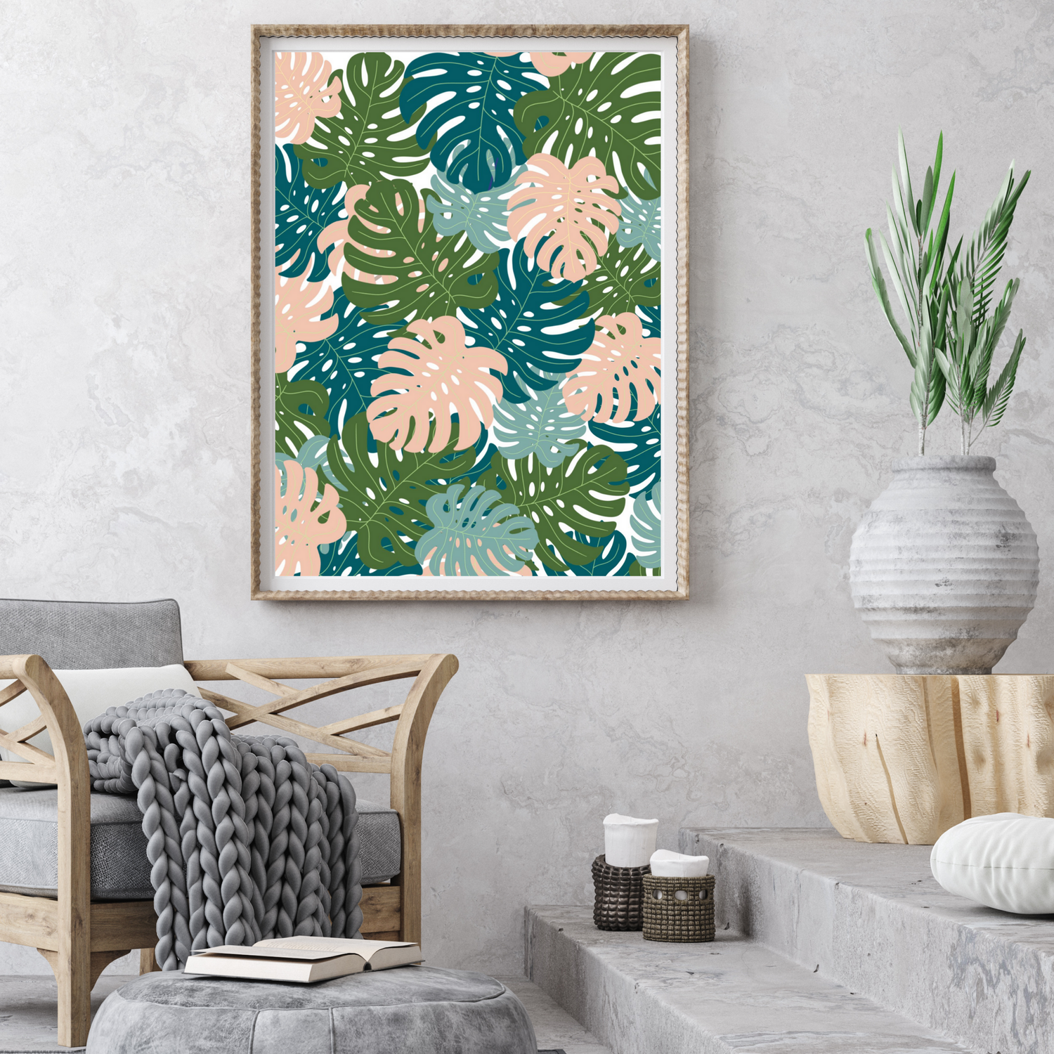 Monstera Collage art print