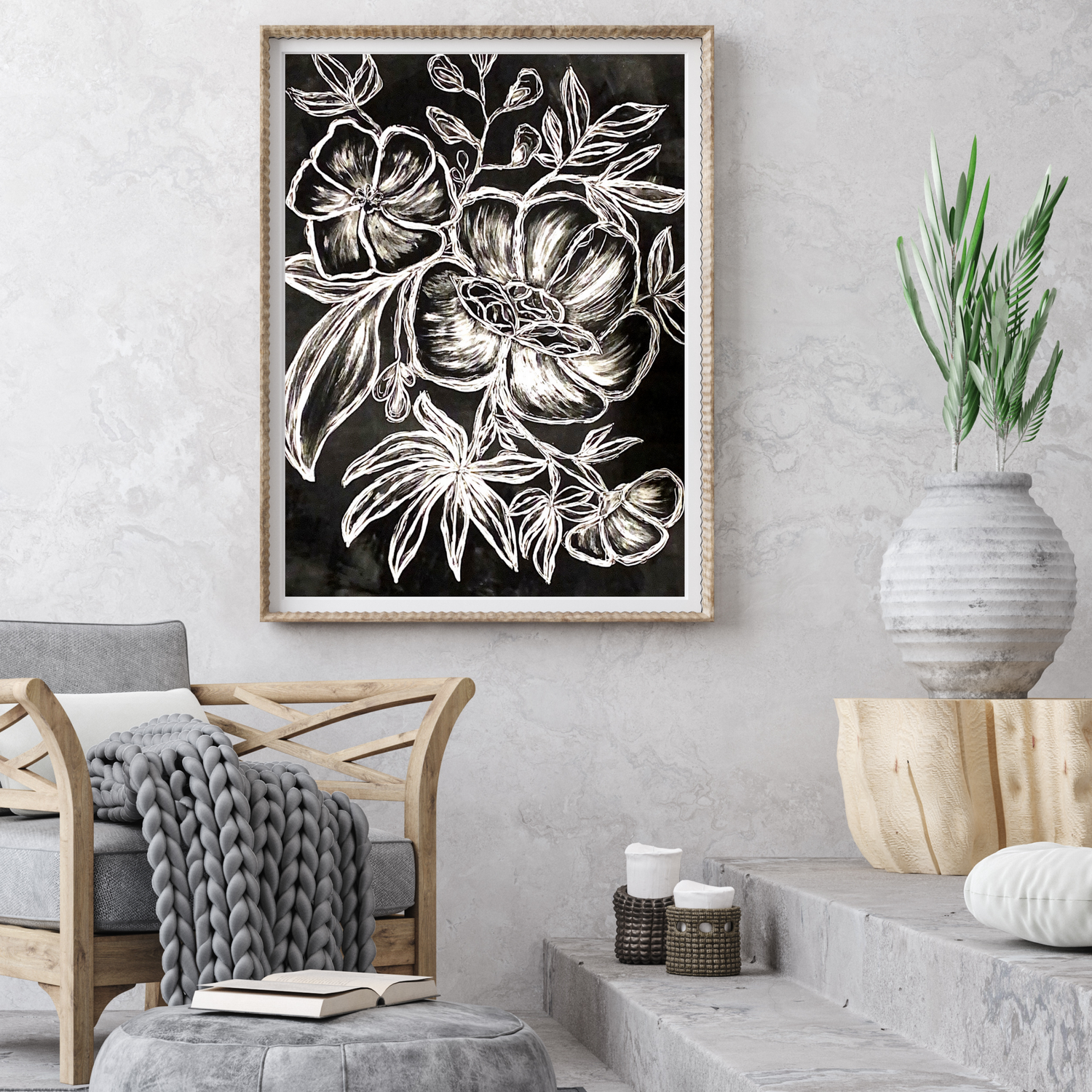 Printmaking Flowers l art print